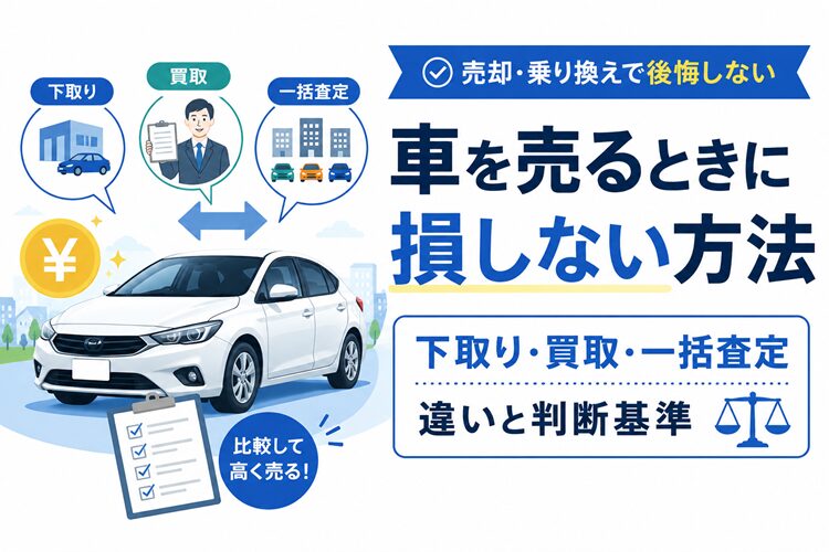 車を売るときに損しない方法|下取り・買取・一括査定の違いと判断基準
