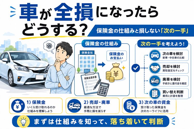 車が全損になったらどうする?保険金の仕組みと損しない「次の一手」