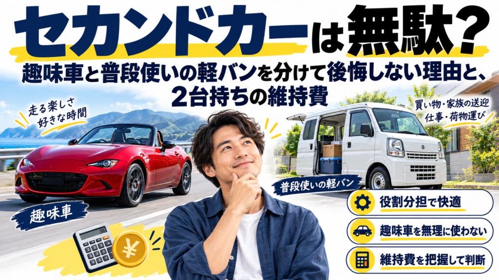 セカンドカーは無駄？趣味車と普段使いの軽バンの2台持ち