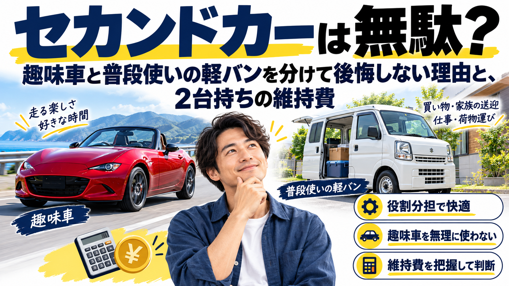 セカンドカーは無駄？趣味車と普段使いの軽バンを分けて後悔しない理由と、2台持ちの維持費